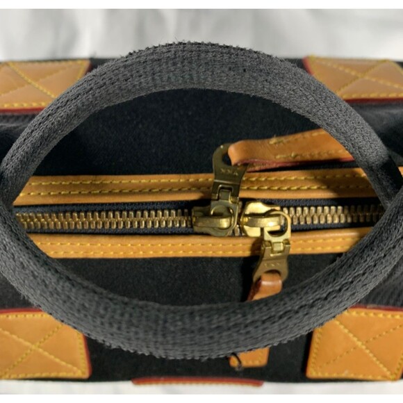 Dooney & Bourke Black Signature Canvas Leather Trim Satchel Bag detachable Strap - Picture 9 of 16